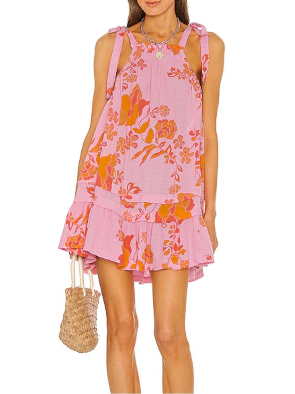 Free People Fleur Printed Tunic in Petal Combo
